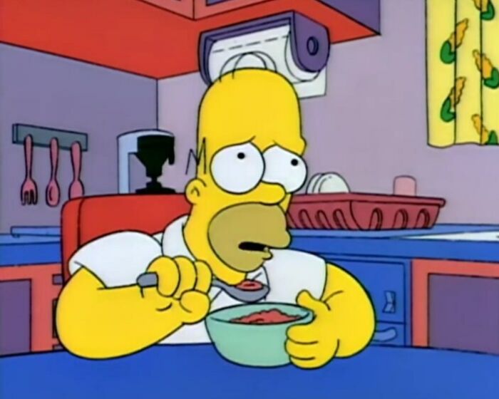 Homer eating his breakfast 