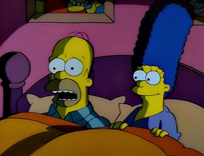 Homer and Marge in the bed 