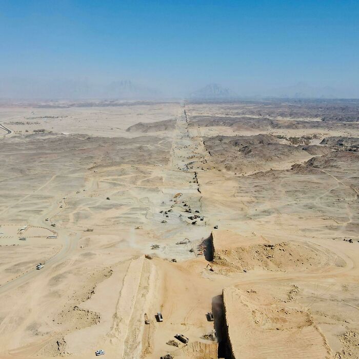 They Started Digging Foundation For That 170 Kilometers Long Building In Saudi Arabia
