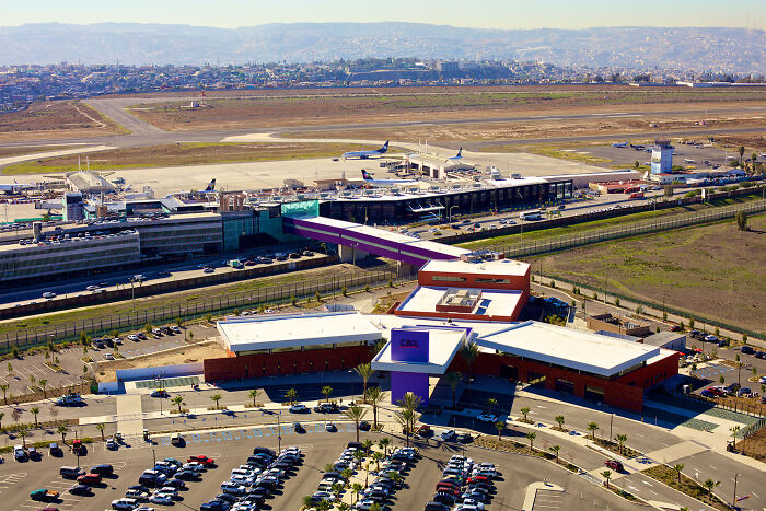 The Tijuana International Airport In Mexico Has A Terminal In The Us Which Is Connected To The Main Building Through A Bridge Over The Border