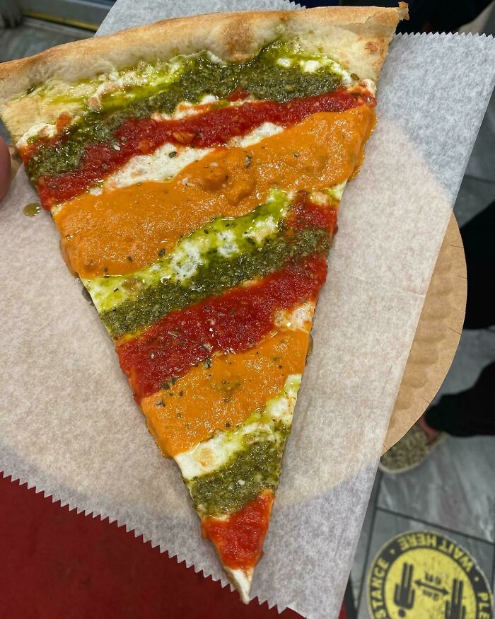 Marinara, Vodka, Pesto Pizza NYC Slice
