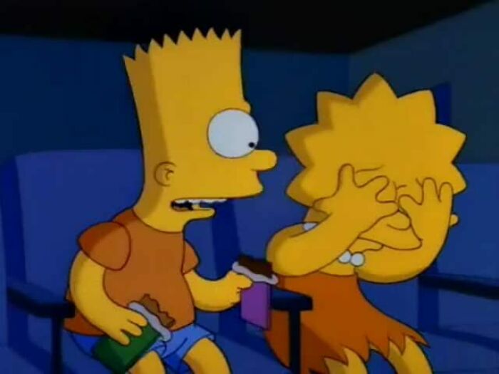 Lisa and Bart in the cinema 
