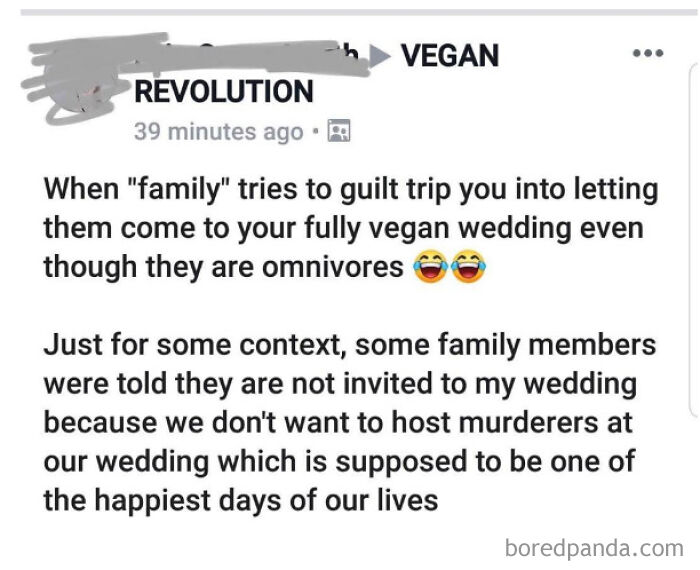 Bridezilla Won’t Have Non-Vegan Family Members At Her Wedding