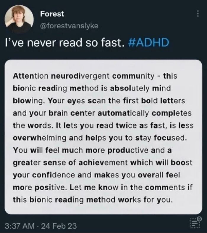 Bionic Reading Method