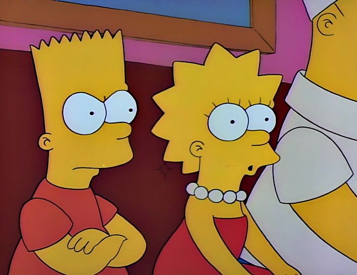 Bart and Lisa sitting on the couch 