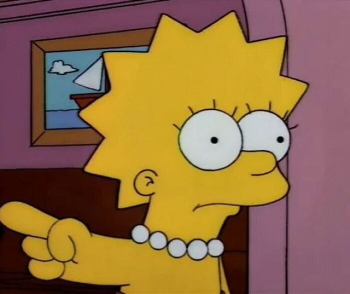 Lisa pointing her finger 