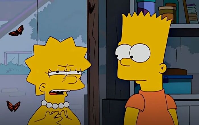 Lisa and Bart talking 