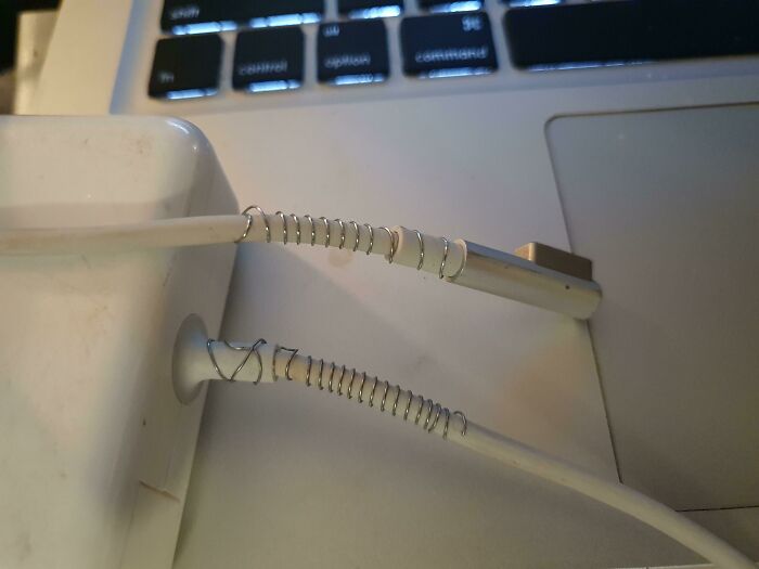 Using Pen Springs To Reduce Wear On Your Especially Fragile Power Cables! (Darn You Apple)