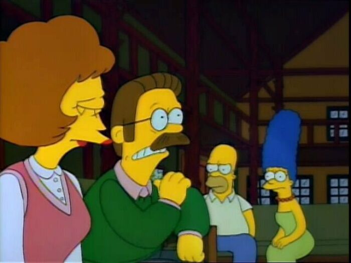 Ned and Homer arguing 