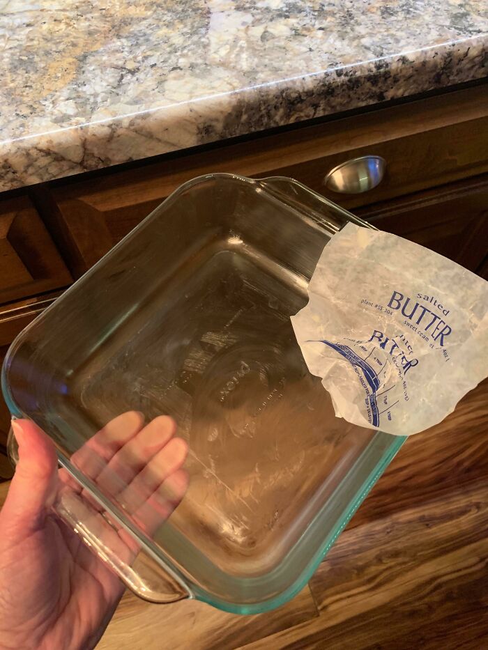 Maybe Most People Already Do This, But This Is For Those Who Don’t. Put Those Butter Wrappers To Good Use And Grease Your Baking Dishes With The Butter Left Stuck To The Wrapper. You Might Be Surprised How Little Can Go A Long Way