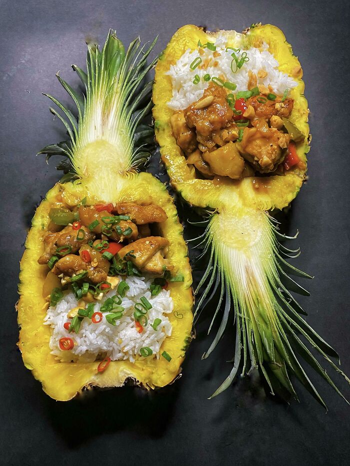 Pineapple Chicken, A Great Way To Make Cooking More Fun And You Don't Need To Clean Plates After
