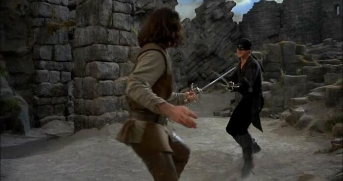 Inigo Montoya and Westley sword fighting 