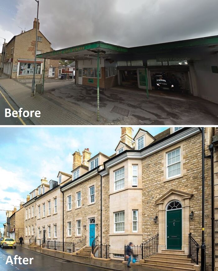 Car Wash Replaced By Beautiful New Georgian Townhouses During 2017 In Stamford UK