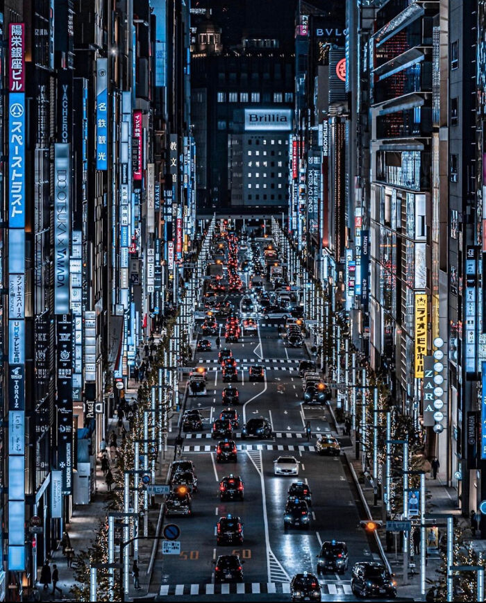 Ginza District In Tokyo