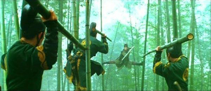 Ninjas fighting in the woods 