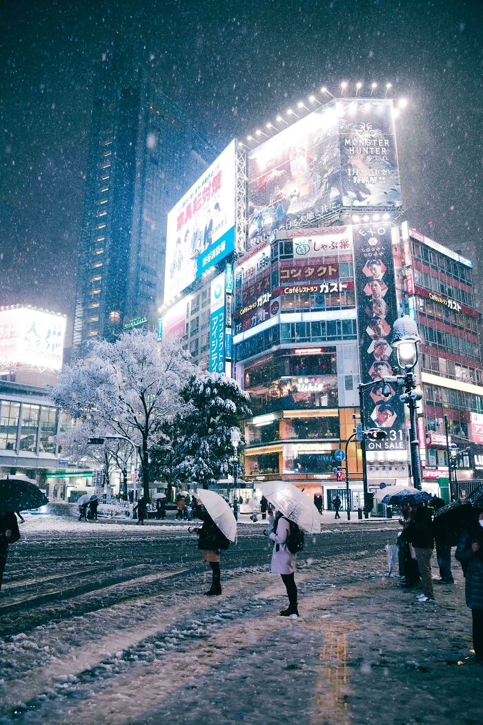 Esta foto que tomé de la tormenta de nieve en Tokio la semana pasada