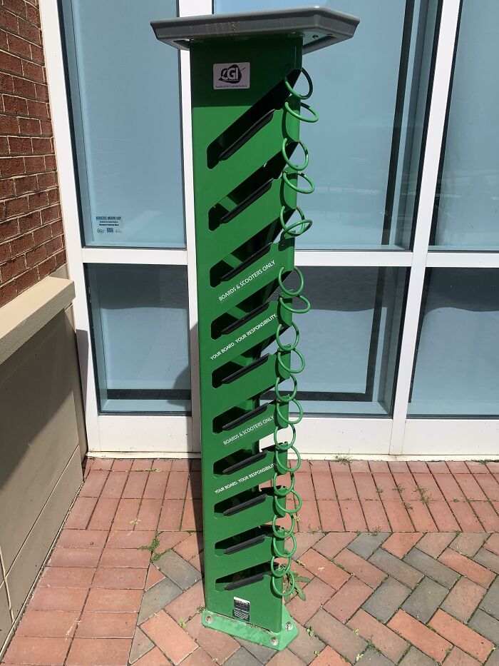 Rack For Locking Up Skateboards And Scooters