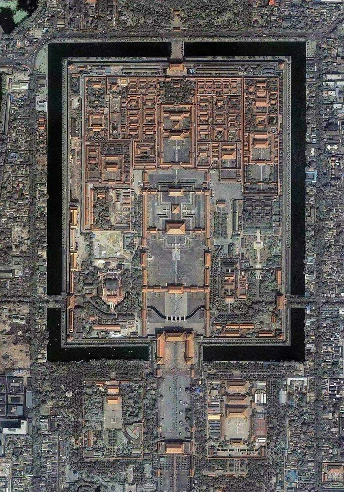 Aerial Shot Of The Forbidden City, Beijing