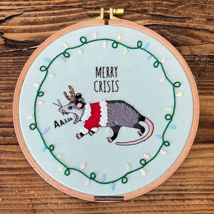 I Designed A Festive Screaming Possum Who I Think Reflects My Thoughts Regarding This Time Of Year. Merry Chrysler!