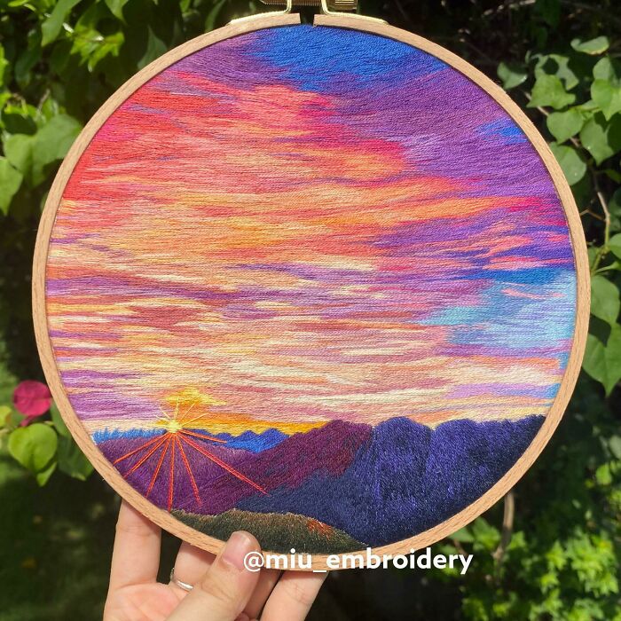 Colorful Sunset, 1 Strand On 8” Hoop