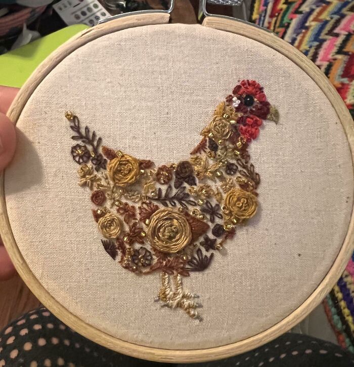 A Little Chicken I Embroidered For My Mother In Law