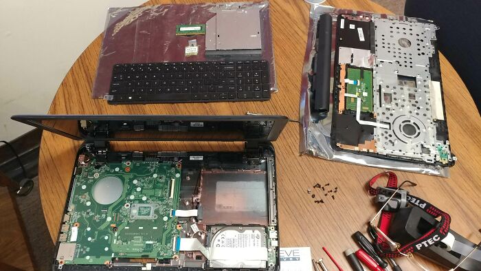 The Amount Of Disassembly Required To Replace The Hard-Drive In A Cheapo Walmart Hp Laptop