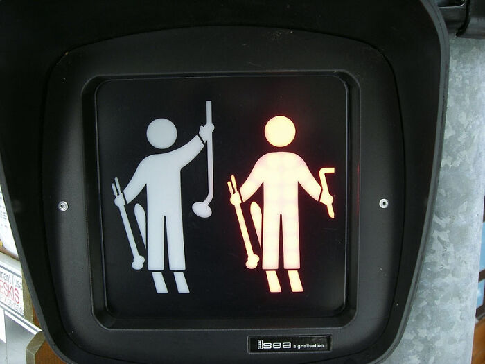 French Pedestrian Signal Used For Some Ski Lift