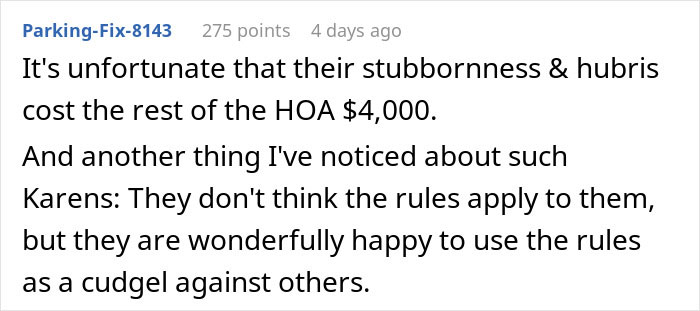 Person Maliciously Complies With HOA Rules, Ends Up Costing Them 16% Of The HOA Income