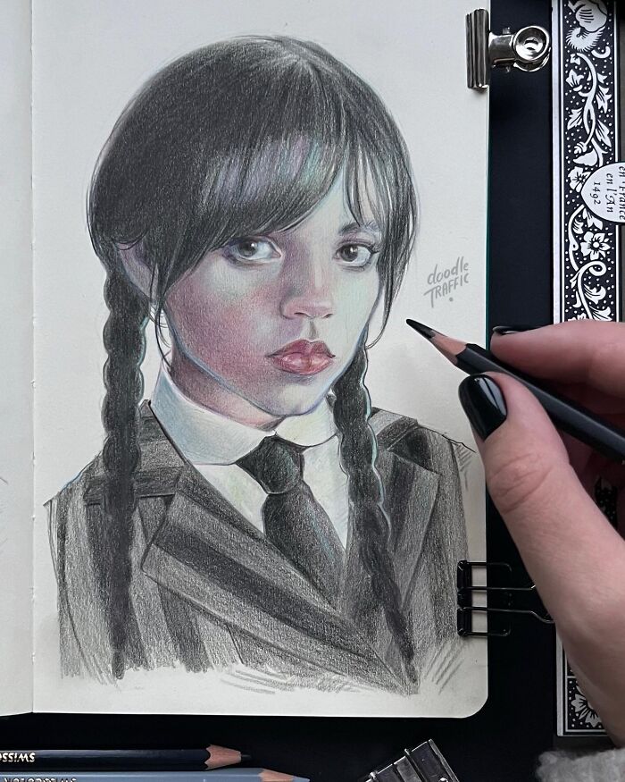 I Draw Portraits Of People And Movie Characters In My Sketchbook, And ...