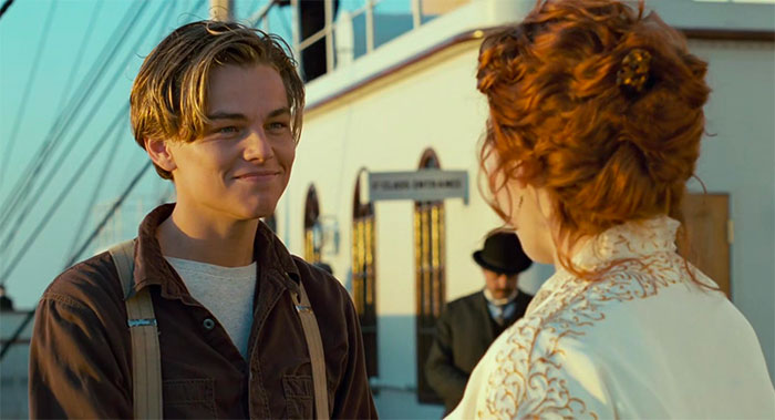 Jack and Rose in movie Titanic