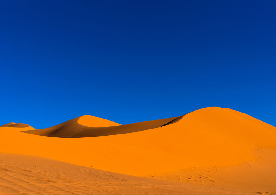 Sand Dunes In The Sahara Desert, Tassili N'ajjer National Park, Tadrart Rouge, Algeria
