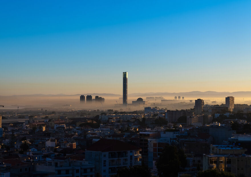 Sunrise Over Djamaa El Djazair In The Mist, North Africa, Algiers, Algeria