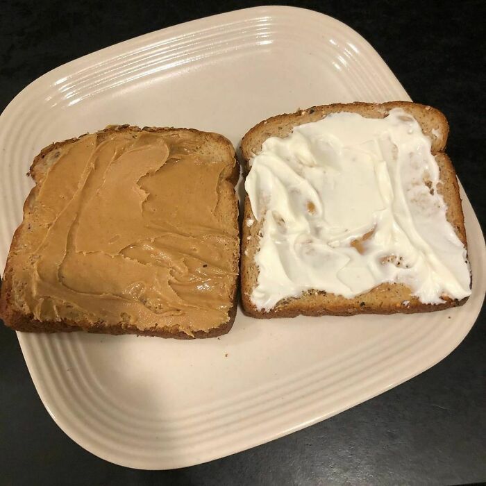 Peanut butter and mayo sandwiches