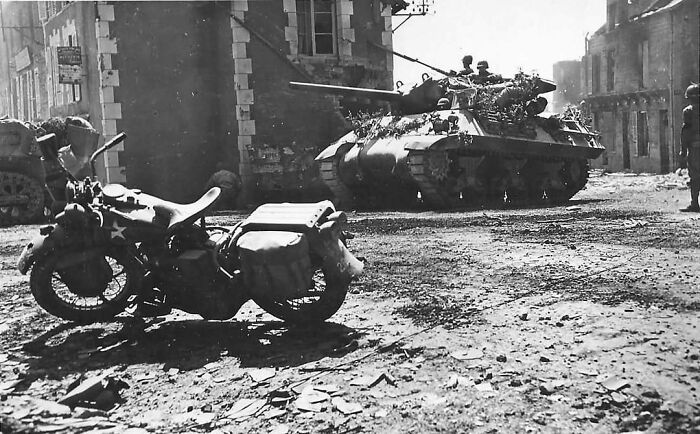 Pictured Above Is An American M10 Wolverine In Percy, France During 1944