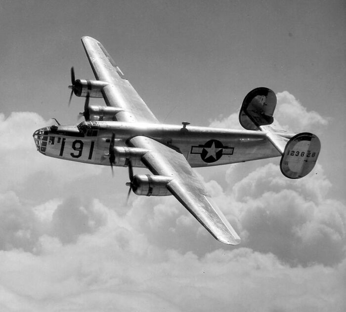 Pictured Above Is An American B-24d Liberator Of Maxwell Field, Alabama In Flight During August Of 1943