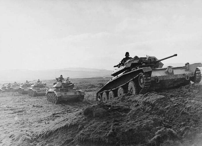 Pictured Above Are Covenanter And Crusader Tanks Of The Polish 1st Armored Division In Britain During 1944