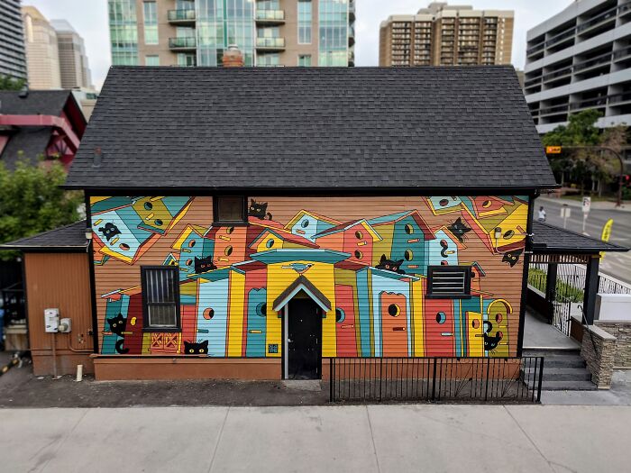'sneaky Peek', Downtown Calgary, Canada. Designed And Painted By Artist Sarah Slaughter