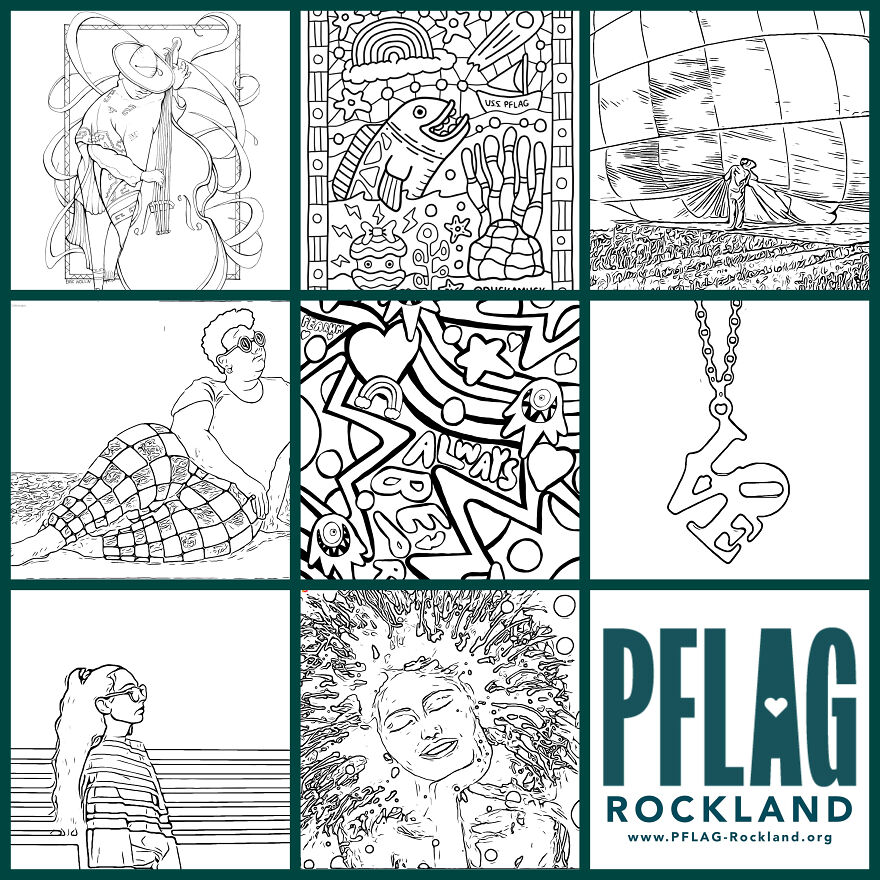 32 Artists Follow The Rainbow To Pflag Rockland's Coloring Book