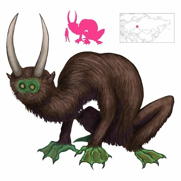 The Witkəś Is A Creature From Mansi Folklore Inspired By Mammoth Remains Found On Riverbanks. It Is Said To Live In Water, Shed Its Horns Annually, And Drag Intruders Underwater To Their Doom