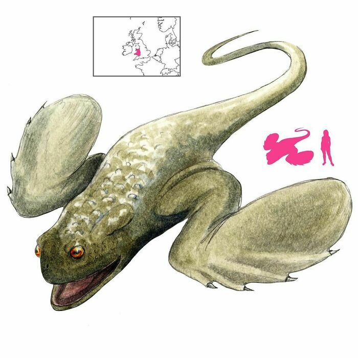The Llamhigyn Y Dwr Or Water Leaper Is A Winged Toad-Like Creature From The Folklore Of Welsh Anglers. It Causes All Sorts Of Mischief. Did A Big One Get Away? Probably The Water Leaper’s Fault!