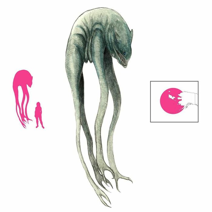 The A-Mi’-Kuk (Or More Simply Amikuk) Is A Hideous Creature From Yupik Folklore. It Is Leathery-Skinned, With Four Long Tentacular Arms Which Grab Its Prey. It Swims As Easily Through Land As Through Water