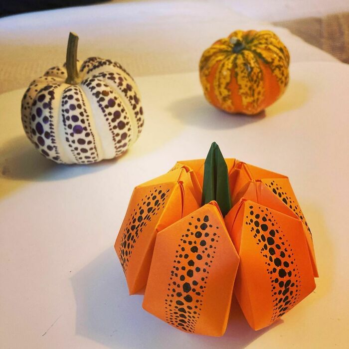 Pumpkins made out of a paper