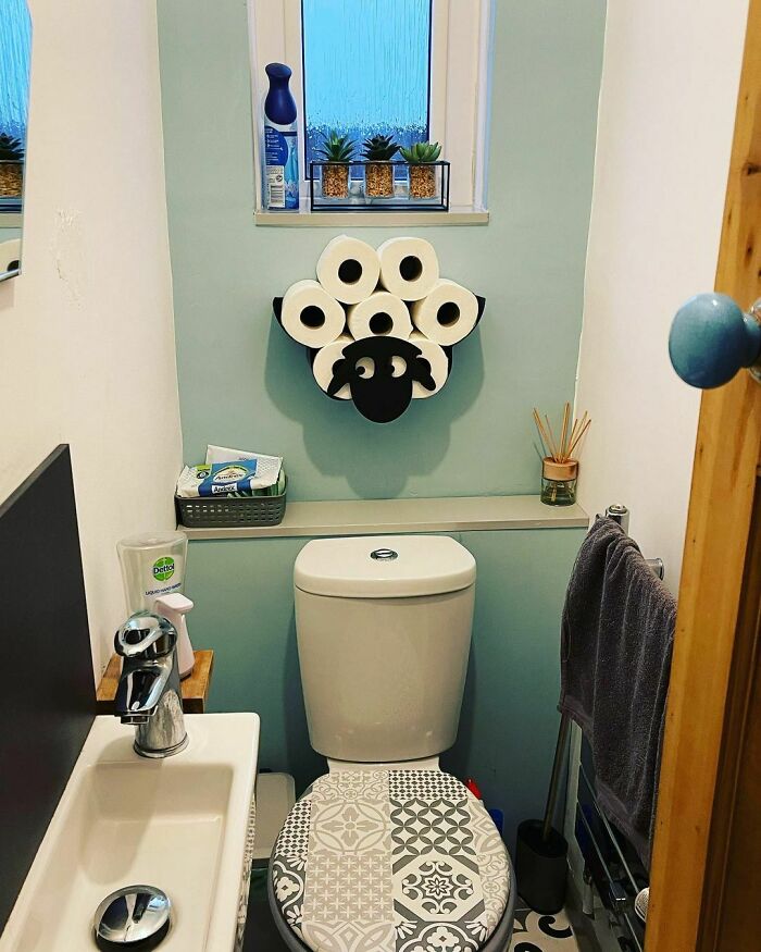 Put Up Our New Toilet Roll Holder And I’m So Chuffed With It Haha. He Just Had To Take Centre Stage!