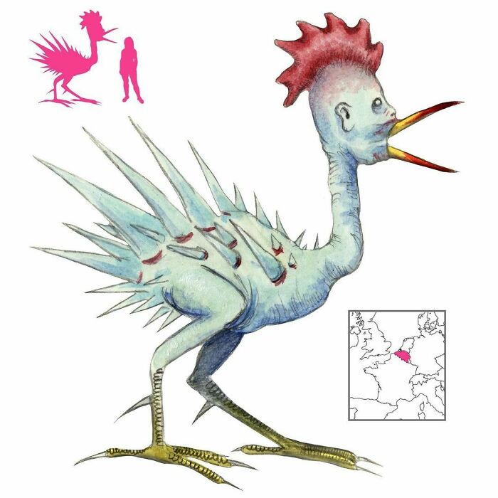 The Colôrobètch Is A Bogey That Personifies The Bise Or Icy Wind. Known From Namur, Belgium, It Nips Unprotected Children With Its Red Beak Until Their Skin Becomes Red, Cracked, And Bleeding