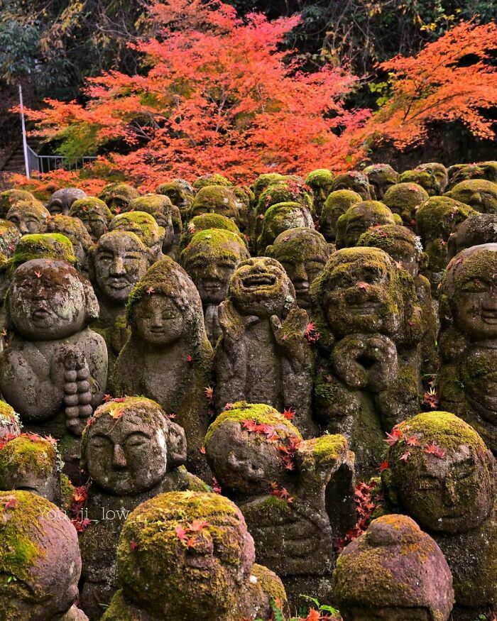 Statues At A Bhuddist Temple In Japan