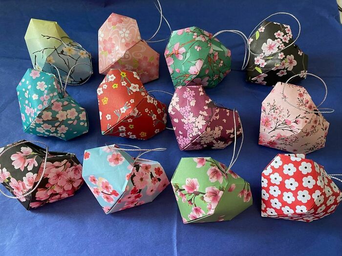 ornament made out of a paper in the form of a heart