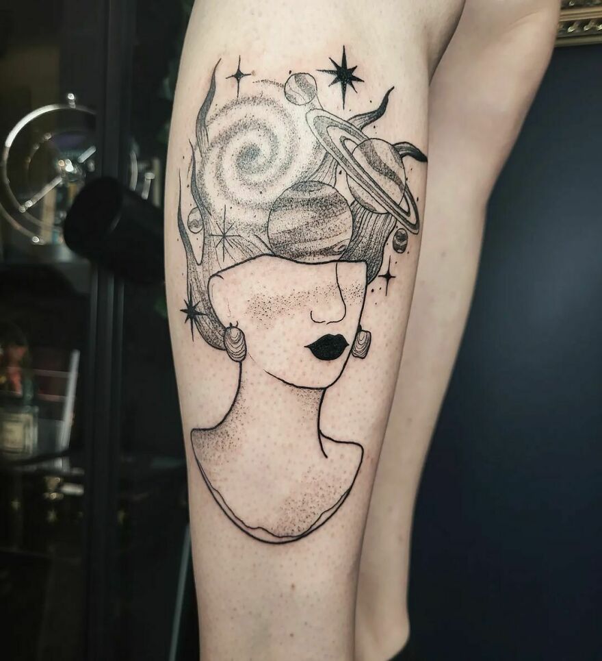 Space lady tattoo