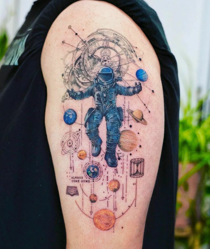 30 Out of this World Astronaut Tattoo Ideas for Men & Women in 2024