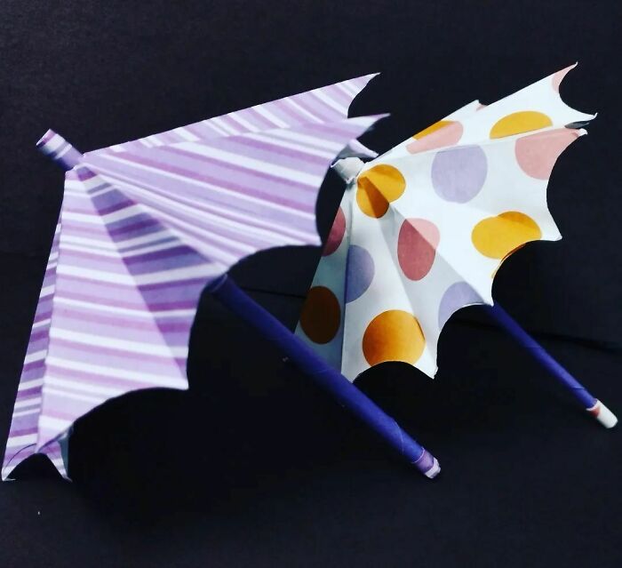 a paper made umbrellas