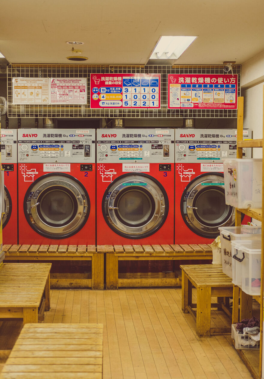 Vintage Snapshot: A Nostalgic Red Laundromat